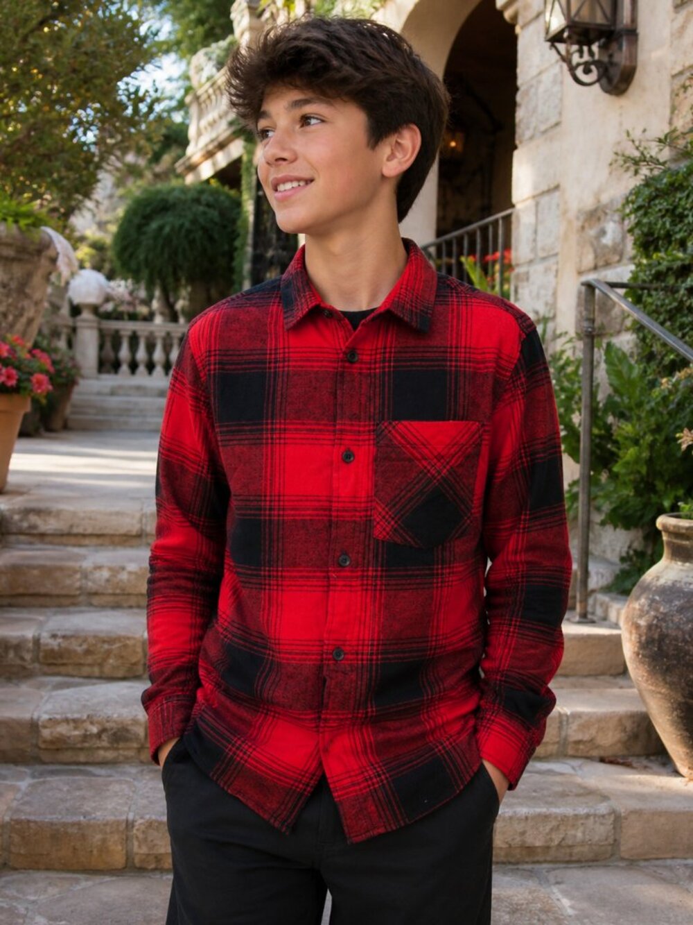 H&M Boys Long Sleeve Button-Up Shirt Size 14 – Excellent Condition